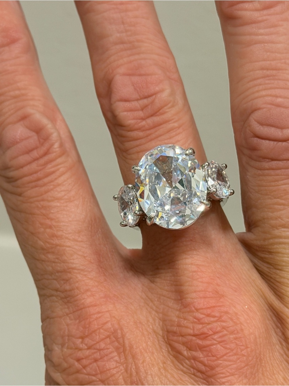 Bomb Party “Engagement Ring” NWOT! Classic Three-Stone Oval Diamond CZ